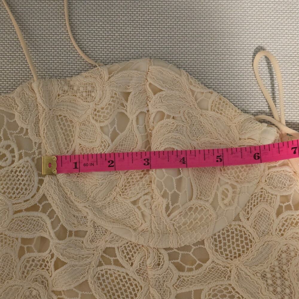 For Love & Lemons Coco Lace Mini Dress Cream XL NWT Underwire Scalloped Cocktail - Picture 11 of 14